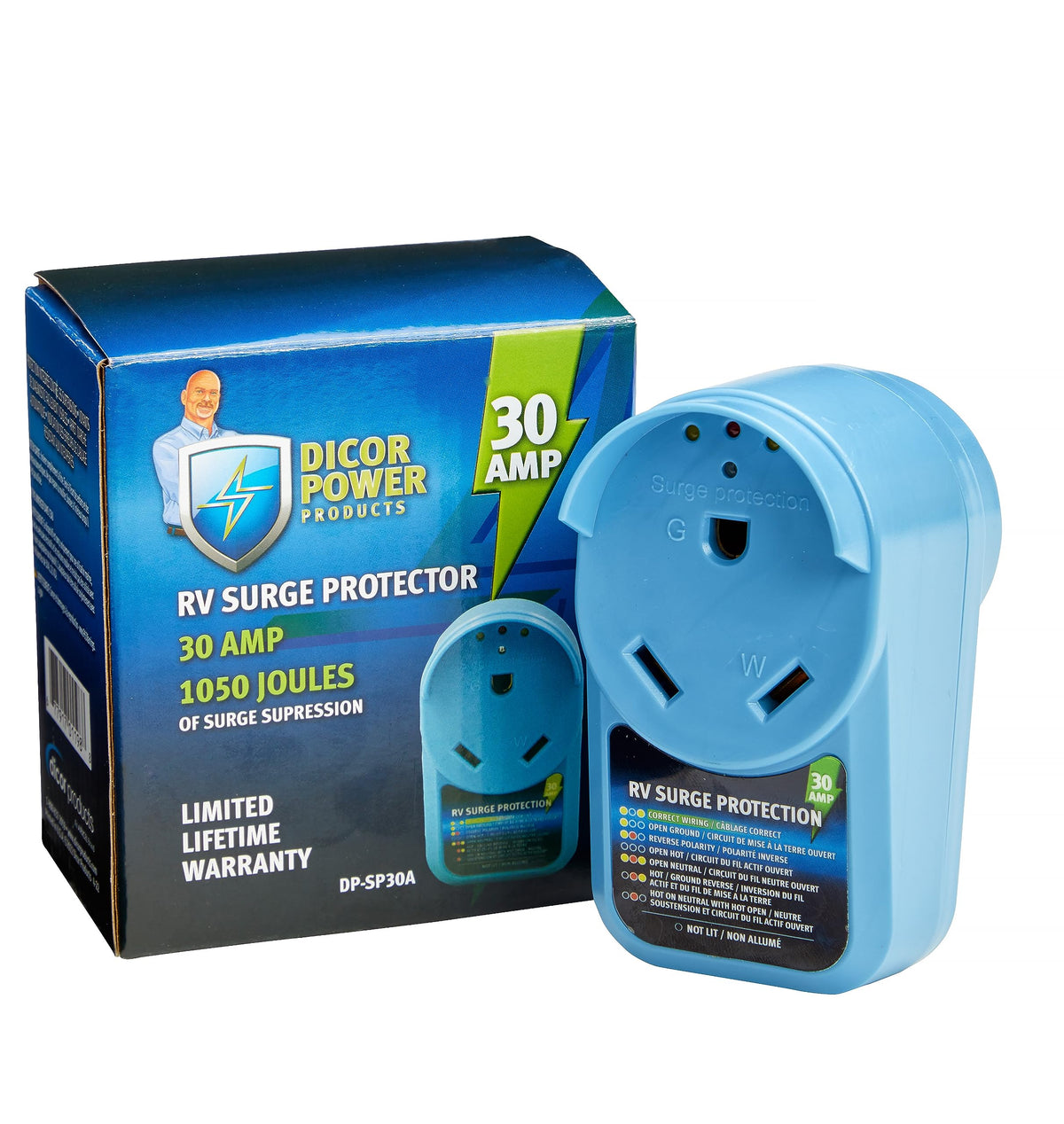 Dicor Dicor DP-SP30A 30 AMP Plug RV Surge Protector, 30 amp, 125 VAC Plug - Outdoor Depot