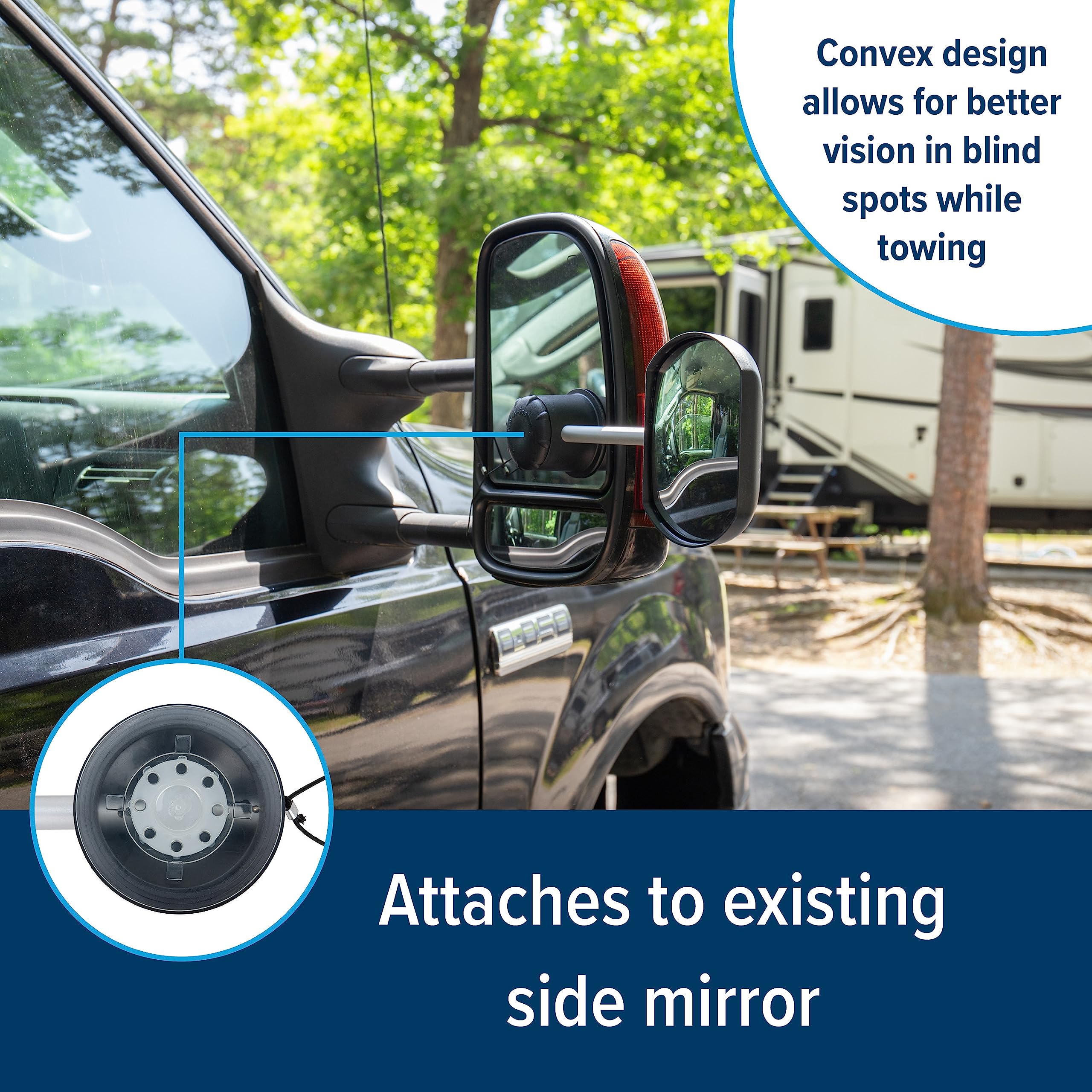 Camco Camco Tow-N-See Mirror | Features Quick and Simple Installation & Attaches to Existing Side Mirror | - Outdoor Depot