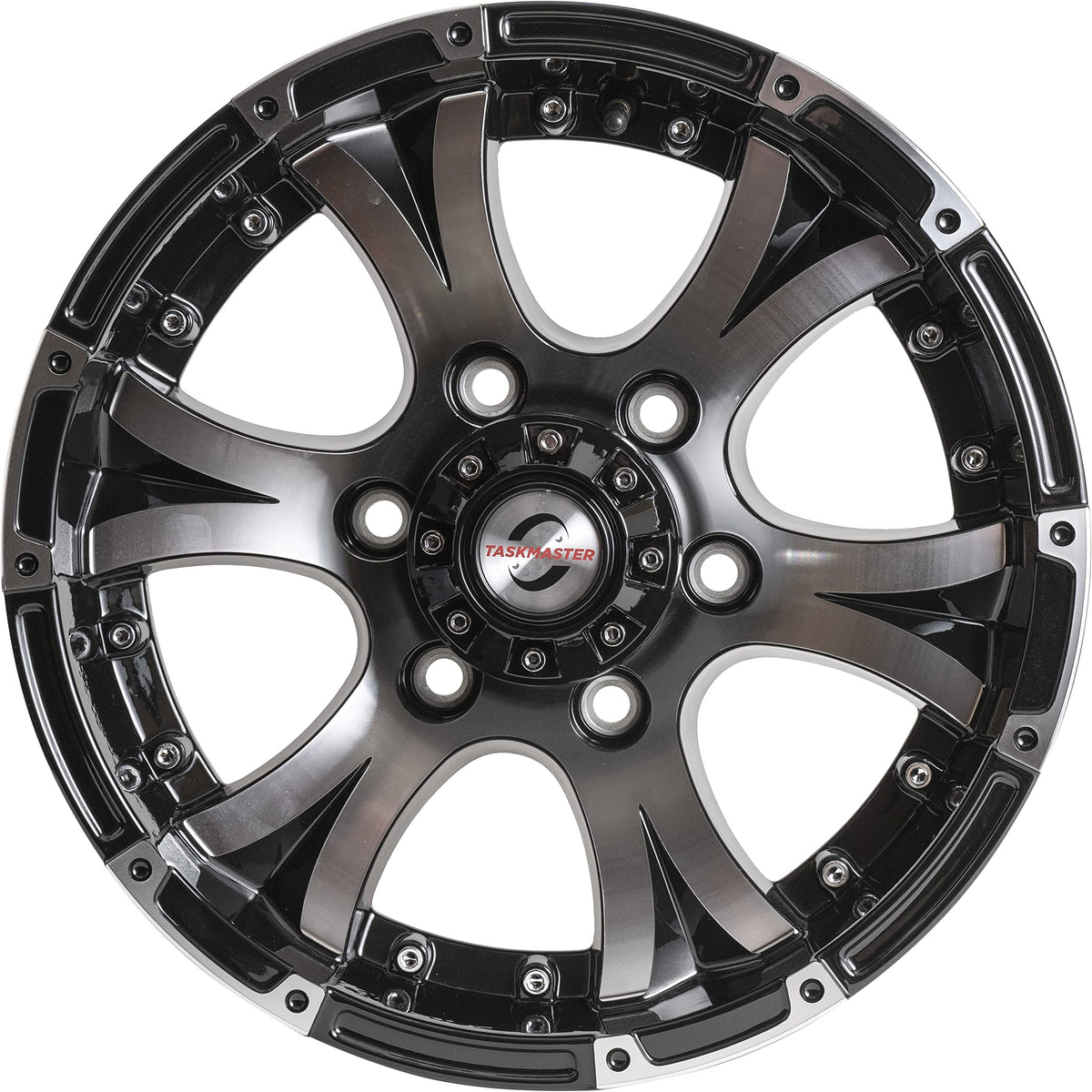 Taskmaster Components Viking Series 15 x 6 6x5.5 Black Machined Lip and Face Aluminum Trailer Wheel Rim - Outdoor Depot