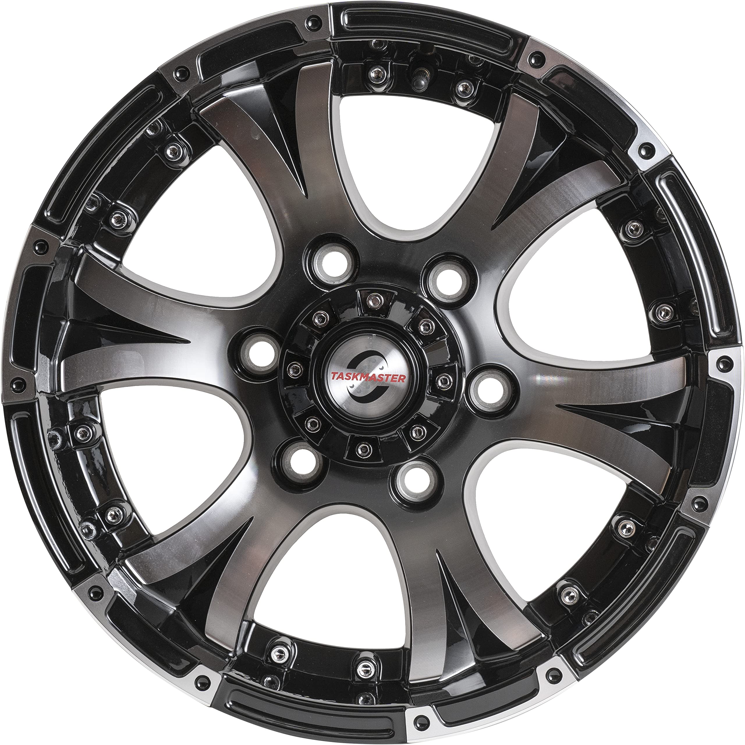 Taskmaster Components Viking Series 15 x 6 6x5.5 Black Machined Lip and Face Aluminum Trailer Wheel Rim - Outdoor Depot