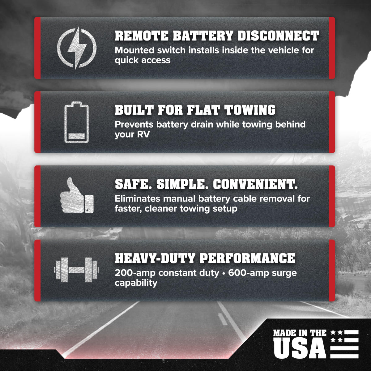 Roadmaster Roadmaster 766 Remote Battery Disconnect Compatible with Most RV & Towed Vehicle Applications | - Outdoor Depot