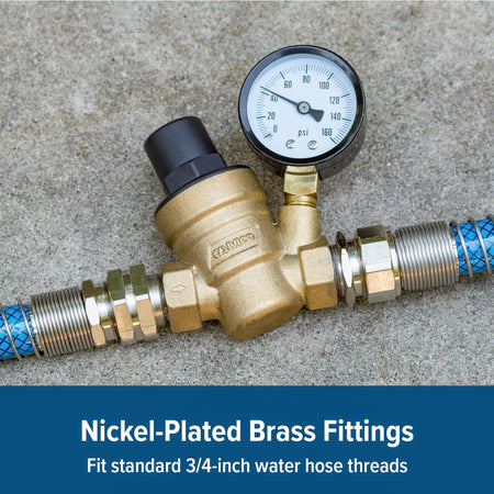 Camco Camco Adjustable RV/Marine Brass Water Pressure Regulator | Help Stop Damage to RV/Marine Appliances, - Outdoor Depot