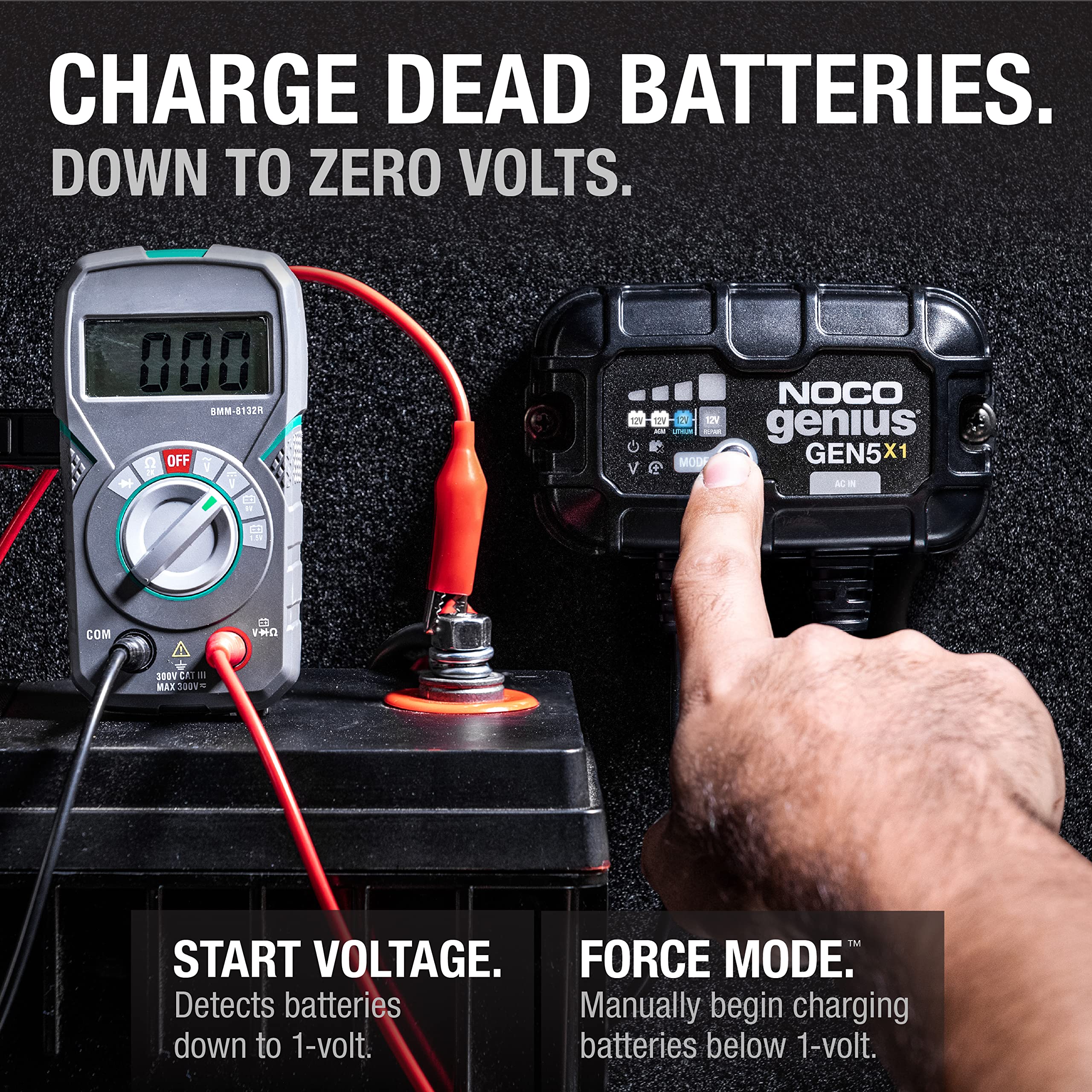 NOCO NOCO Genius GEN5X1: 1-Bank, 5A Onboard Battery Charger - 5A Per Bank, 12V Waterproof Marine Charger - Outdoor Depot