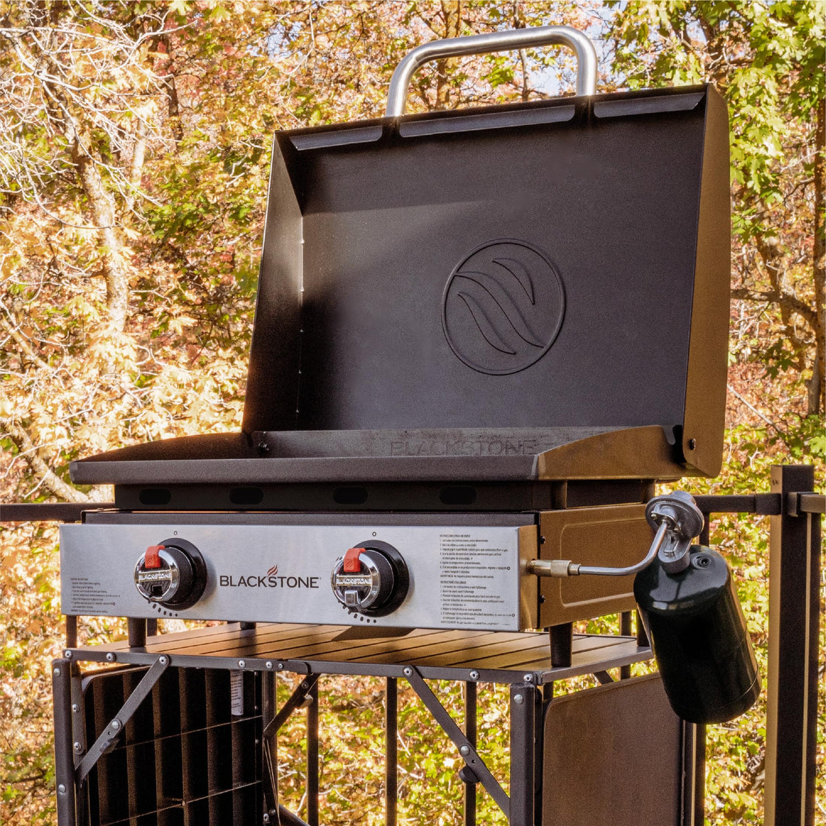 BLACKSTONE Blackstone 2205 Original 22” Omnivore Tabletop Griddle with Hood, Powder Coated Steel, Black - Outdoor Depot