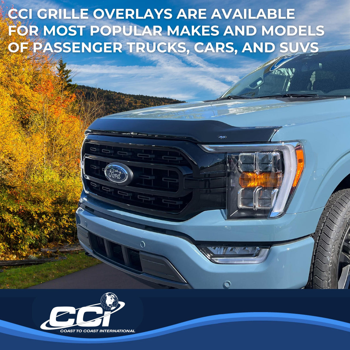 Coast to Coast International CCI Grille Insert GI184BLK, Overlay, Bar Style, 3 Piece, With Emblem Cutout, - Outdoor Depot