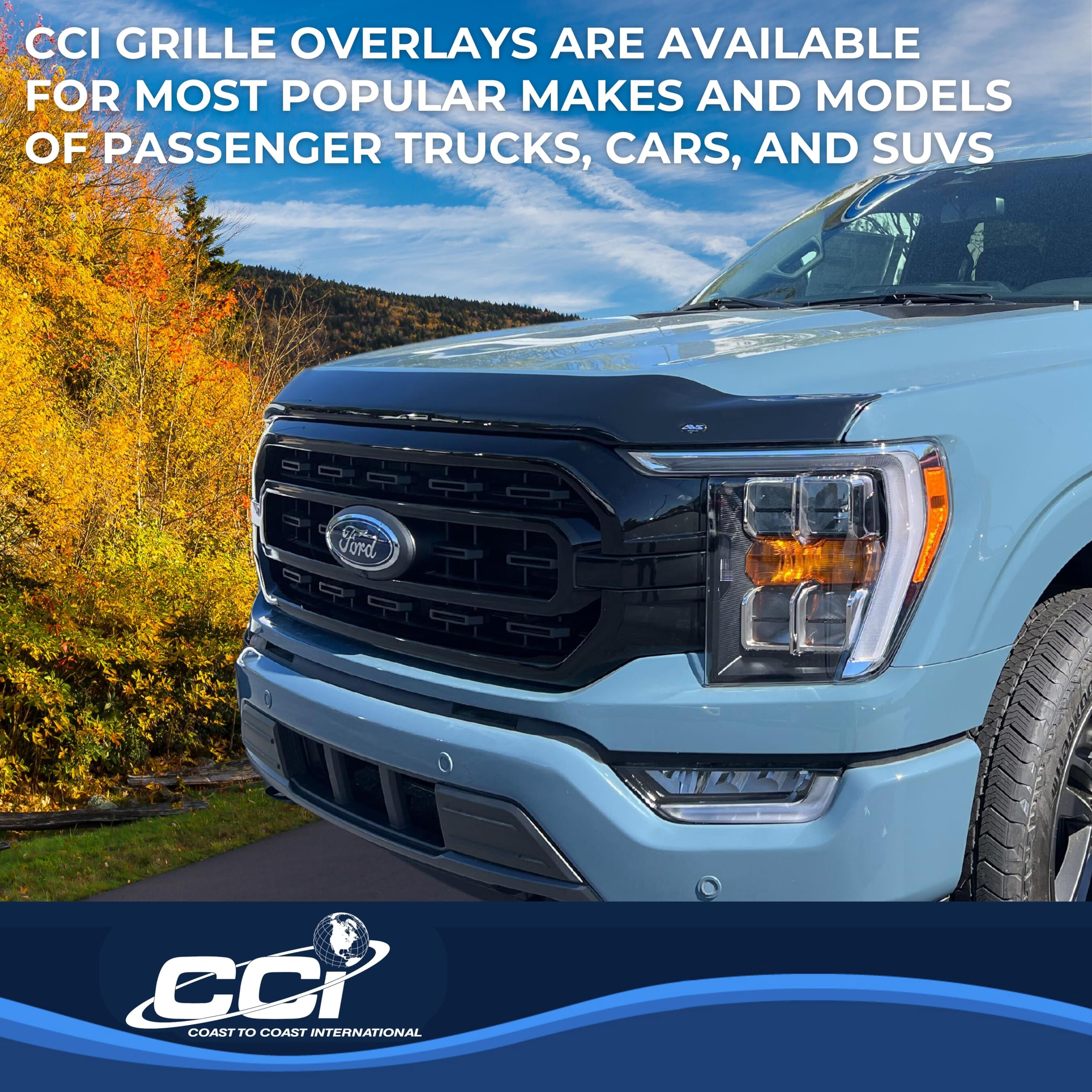 Coast to Coast International CCI Grille Insert GI184BLK, Overlay, Bar Style, 3 Piece, With Emblem Cutout, - Outdoor Depot