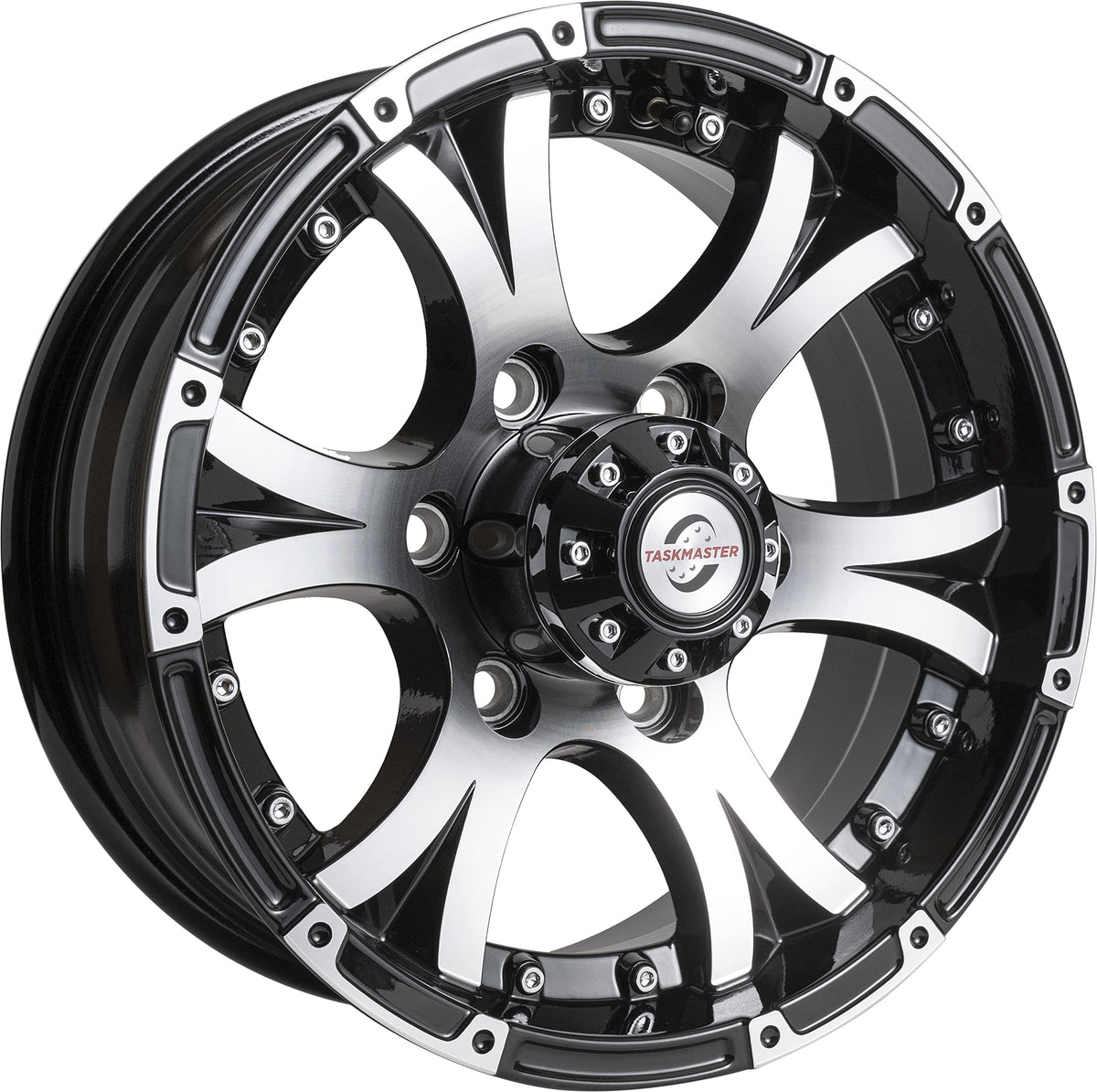 Taskmaster Components Viking Series 15 x 6 6x5.5 Black Machined Lip and Face Aluminum Trailer Wheel Rim - Outdoor Depot