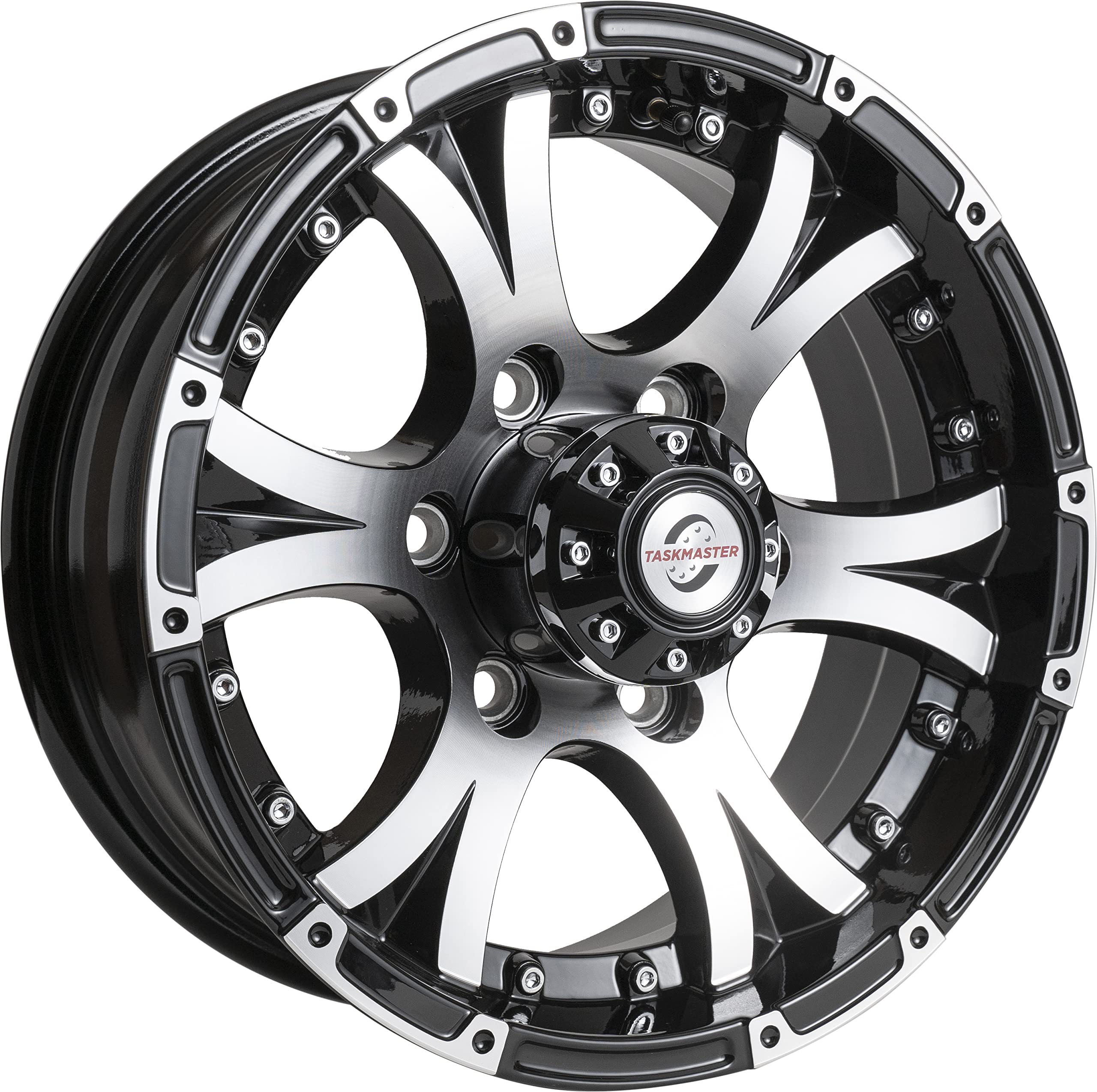 Taskmaster Components Viking Series 15 x 6 6x5.5 Black Machined Lip and Face Aluminum Trailer Wheel Rim - Outdoor Depot