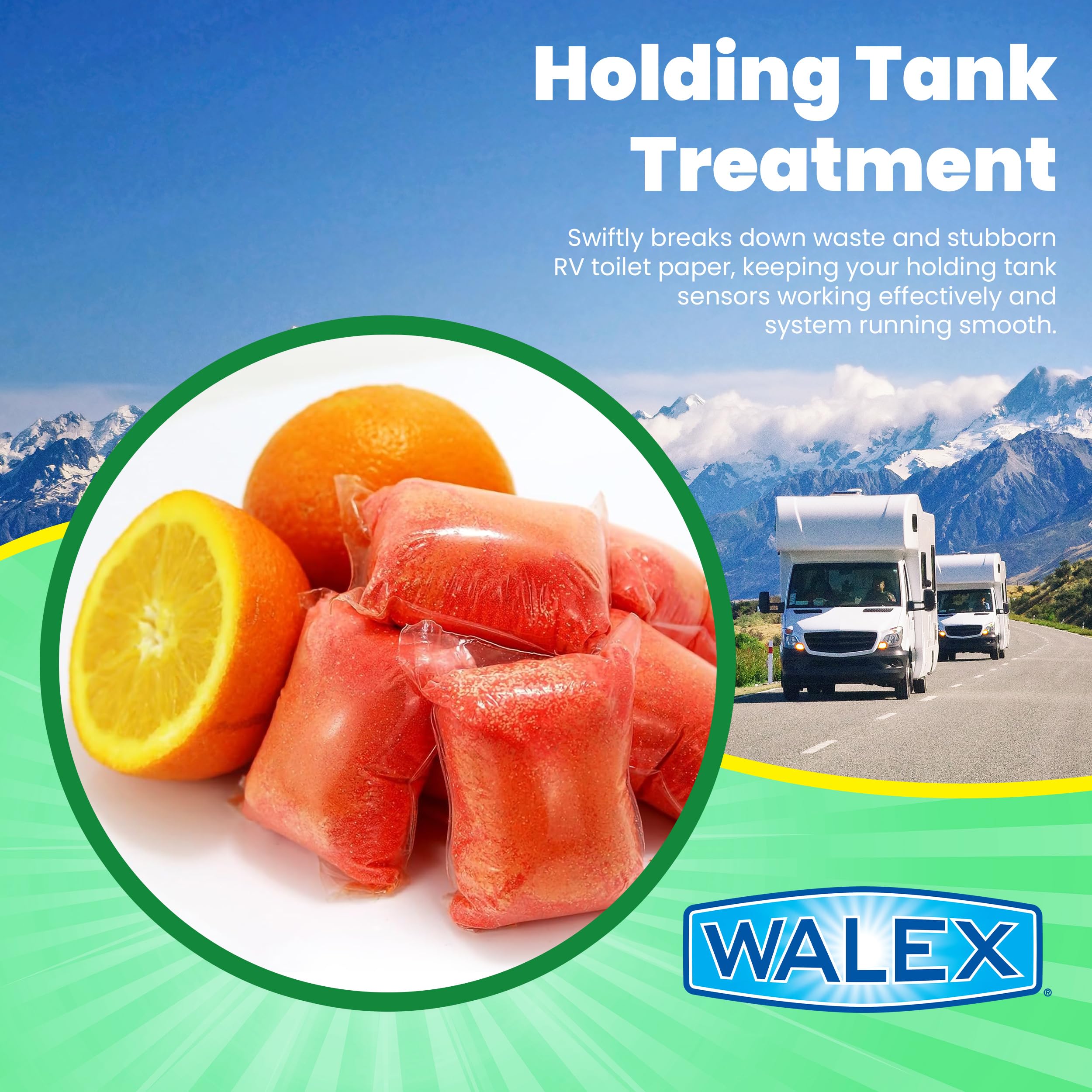 Walex Walex Citra-Pak RV/Marine Holding Tank Deodorizer Drop-Ins - Waste Breakdown & Odor Control, Cleans - Outdoor Depot