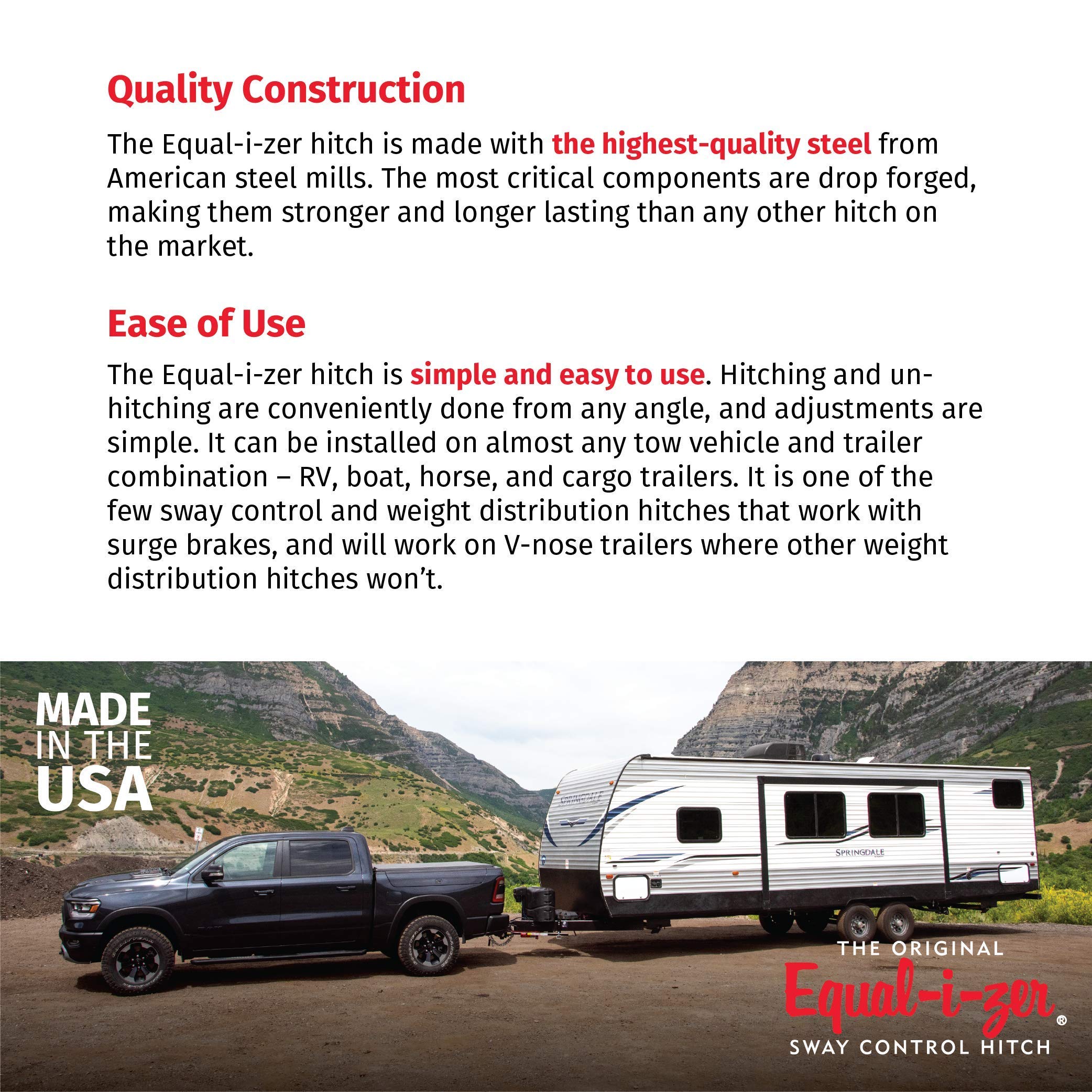Equal-i-zer Equal-i-zer 4-point Sway Control Hitch, 90-00-1400, 14,000 Lbs Trailer Weight Rating, 1,400 Lbs - Outdoor Depot