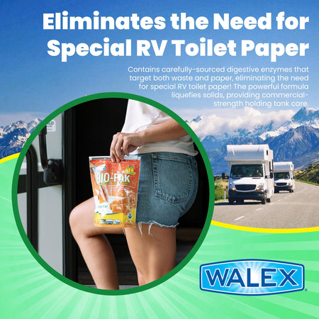 Walex Walex Bio-Pak Black Holding Tank Deodorizer & Waste Digester Drop-Ins - Advanced Enzyme Formula for - Outdoor Depot