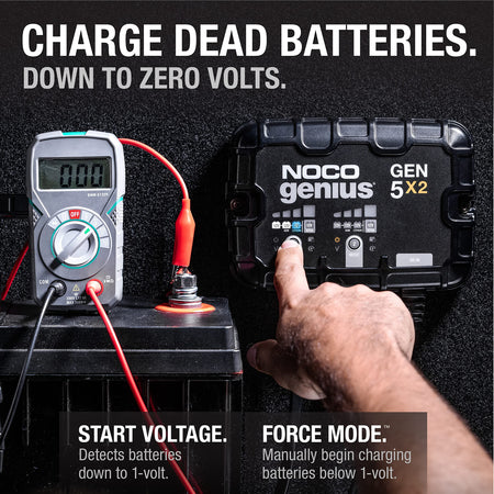 NOCO NOCO Genius GEN5X2: 2-Bank, 10A Onboard Battery Charger - 5A Per Bank, 12V Waterproof Marine Charger - Outdoor Depot