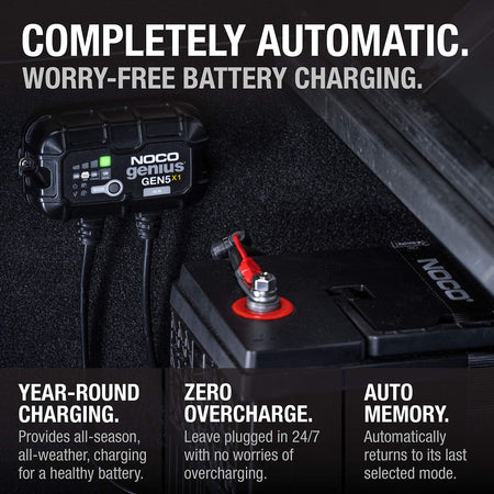 NOCO NOCO Genius GEN5X1: 1-Bank, 5A Onboard Battery Charger - 5A Per Bank, 12V Waterproof Marine Charger - Outdoor Depot