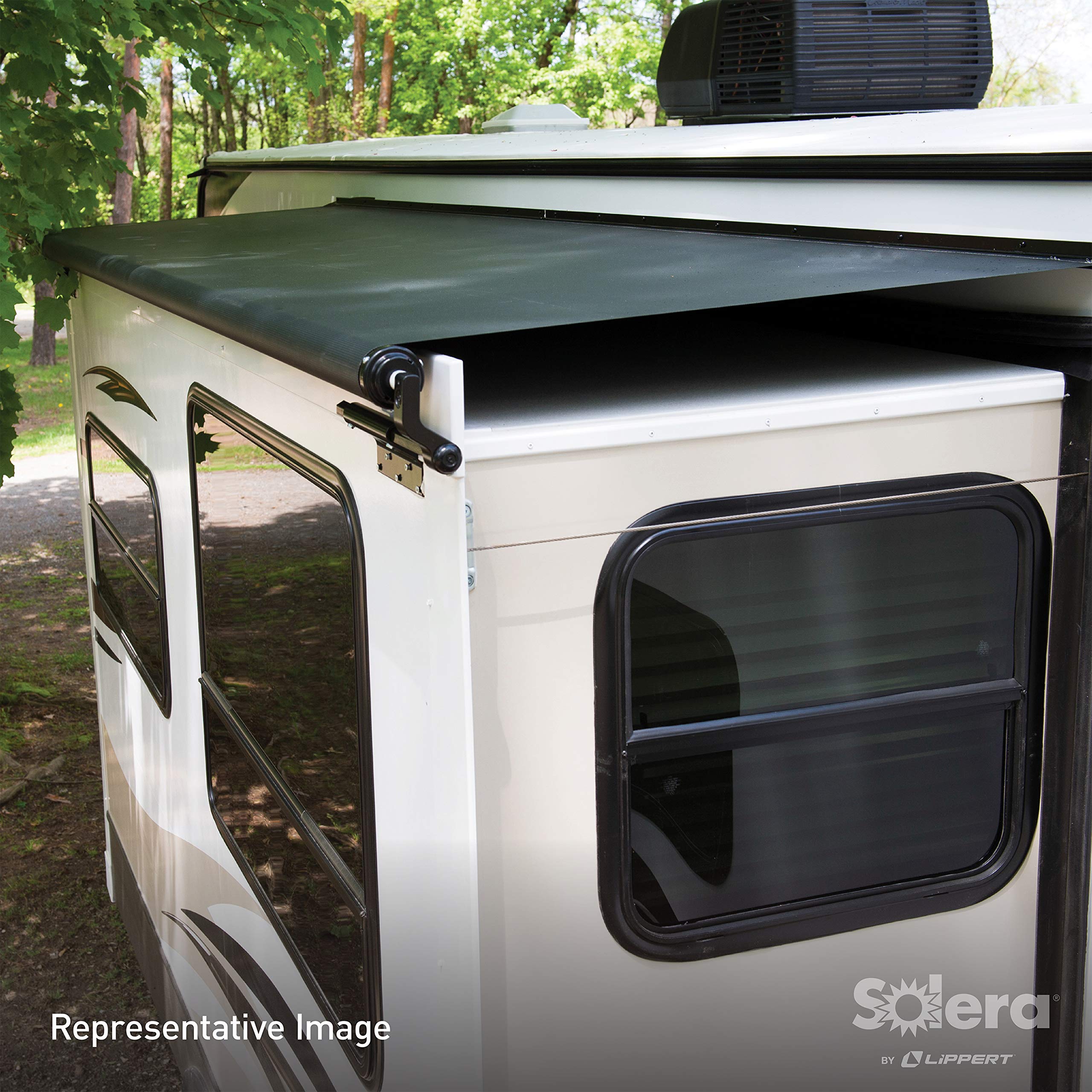 Solera Solera Black Slide Topper Awning - 12'6" (12'1" Fabric) - Outdoor Depot