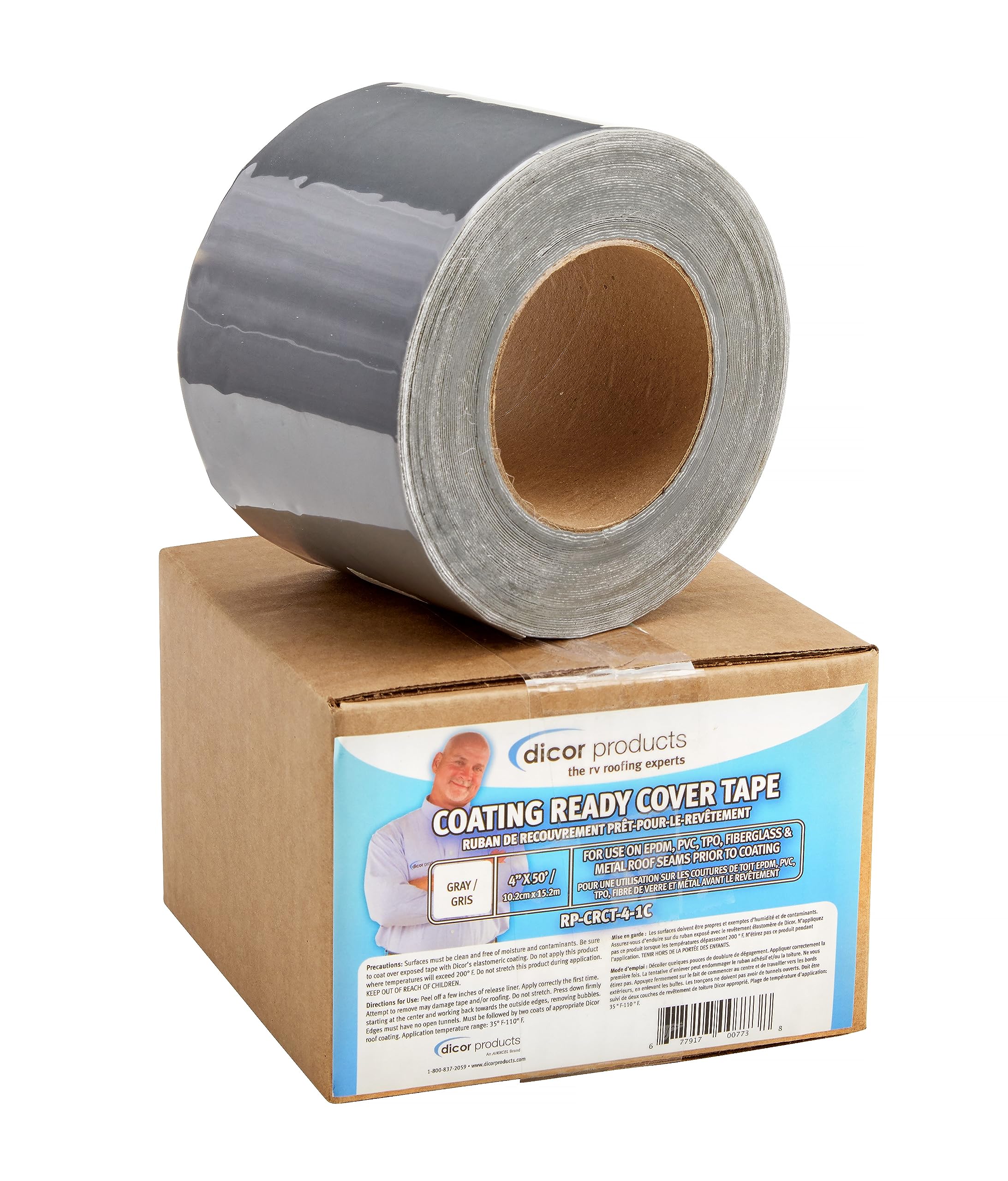 Dicor Dicor RP-CRCT-4-1C Coating Ready Cover Tape - 4" x 50', RV, Trailer, Motorhome Repair Tape - Outdoor Depot