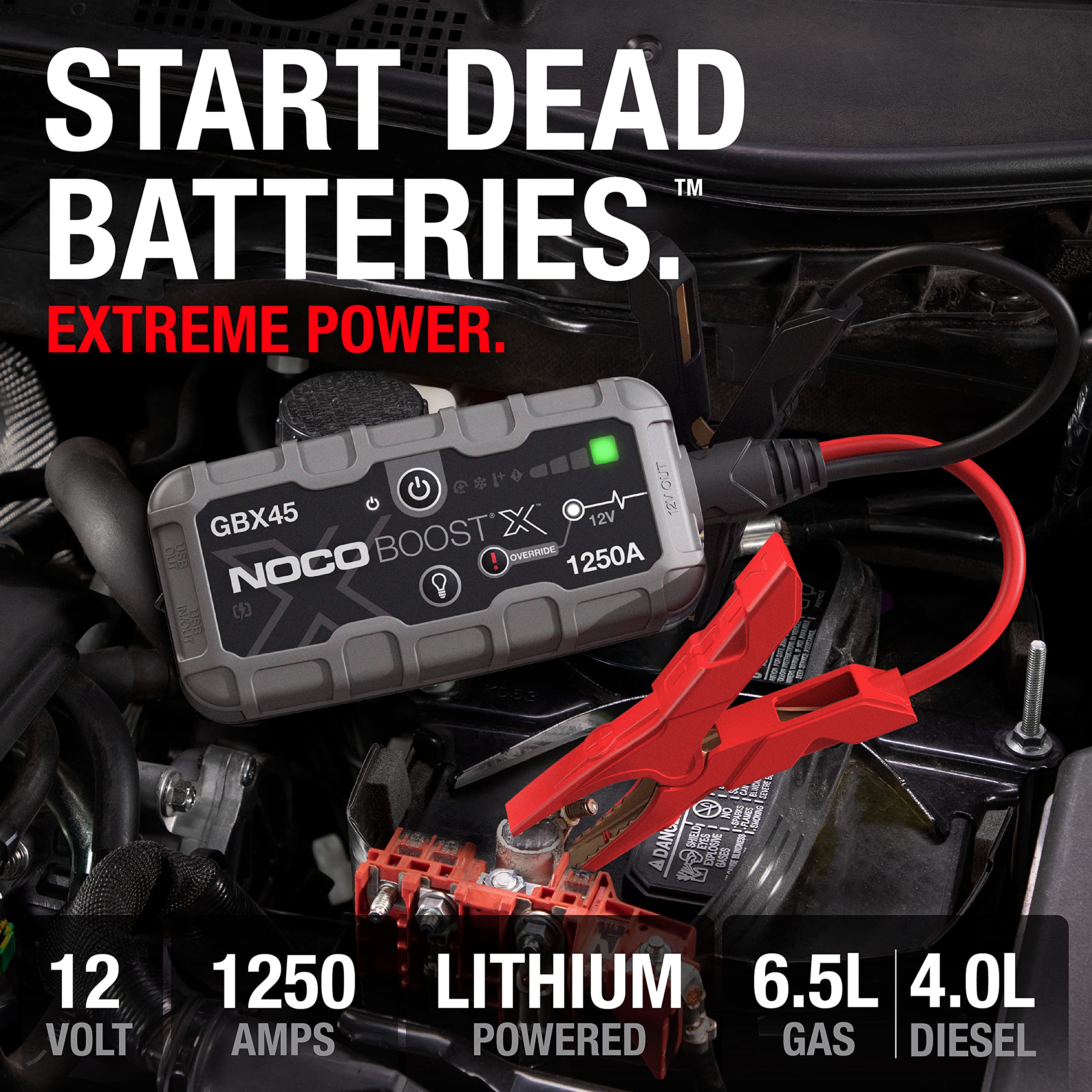 NOCO NOCO Boost X GBX45: 1250A UltraSafe Jump Starter – 12V Lithium Battery Booster Pack, Portable Jump Box, - Outdoor Depot