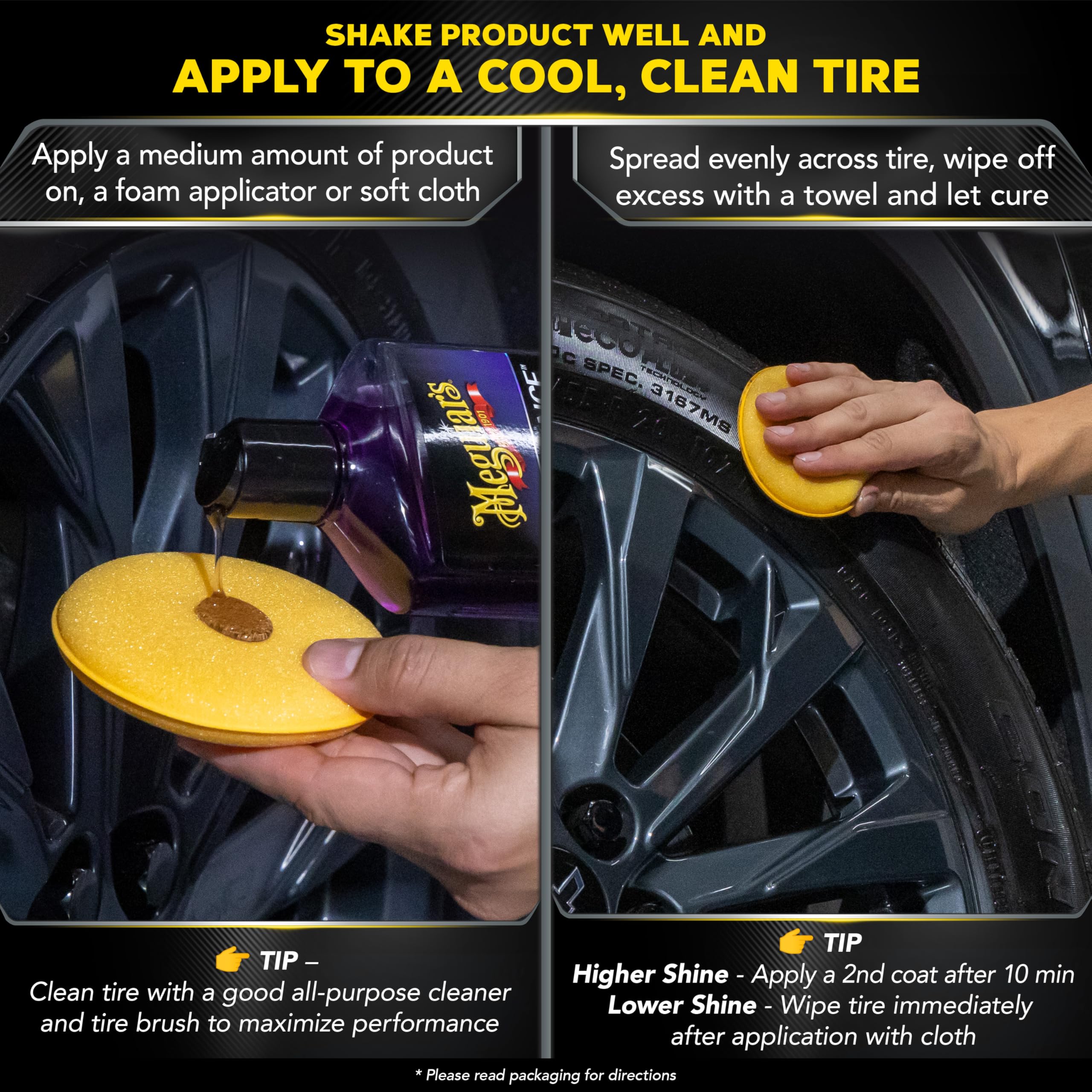 Meguiar's Meguiar’s Endurance Tire Gel, G7516, Premium Tire Shine Gel for a Lasting Glossy Finish, Helps - Outdoor Depot