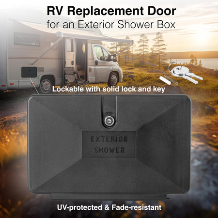Dura Faucet Dura Faucet DF-SA170D-BK RV Weatherproof Replacement Door for Branded Exterior Shower Box Kit - - Outdoor Depot