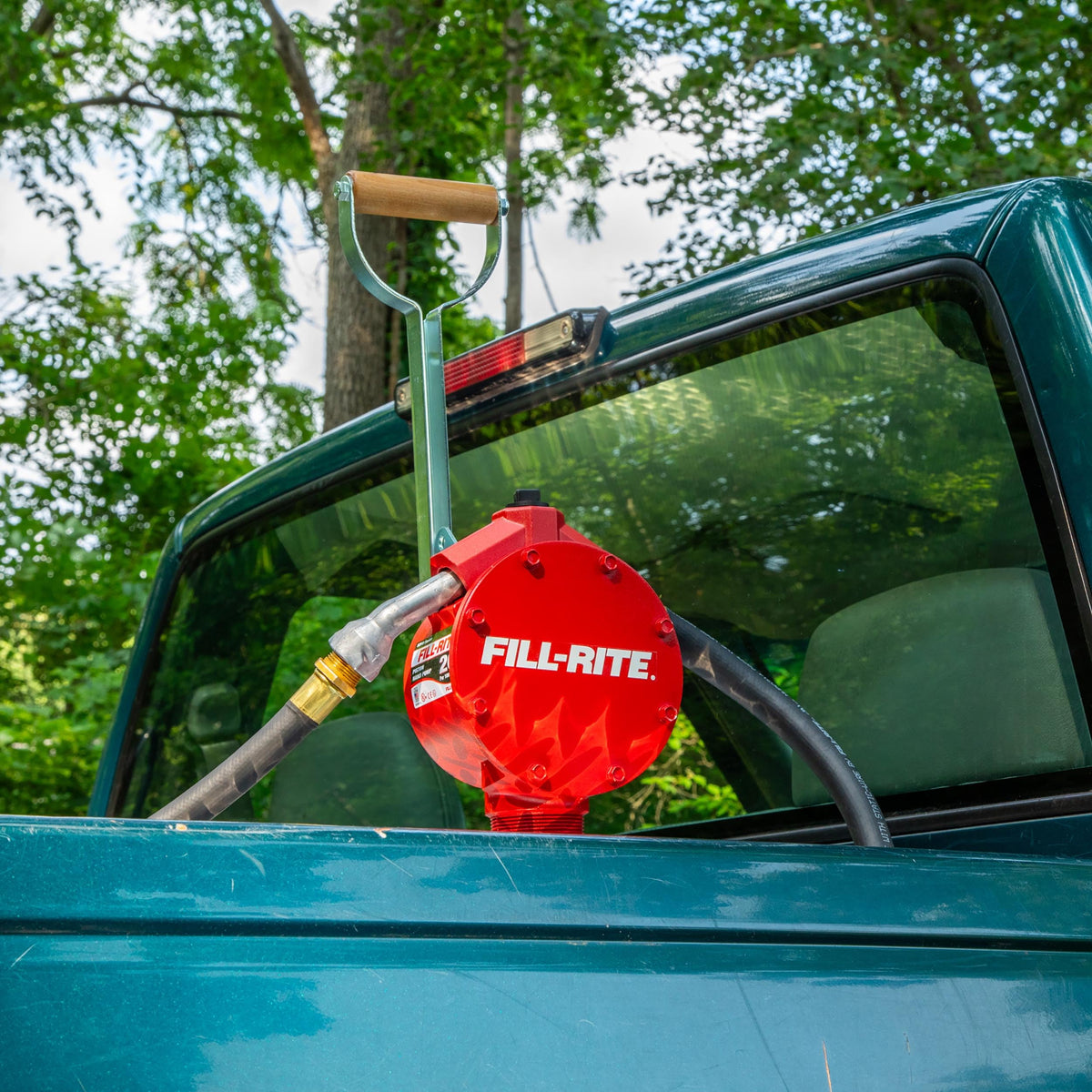 Fill-Rite Fill-Rite FR152 Piston Hand Pump with Hose & Nozzle Spout, Red - Outdoor Depot