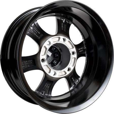 Taskmaster Components Viking Series 15 x 6 6x5.5 Black Machined Lip and Face Aluminum Trailer Wheel Rim - Outdoor Depot