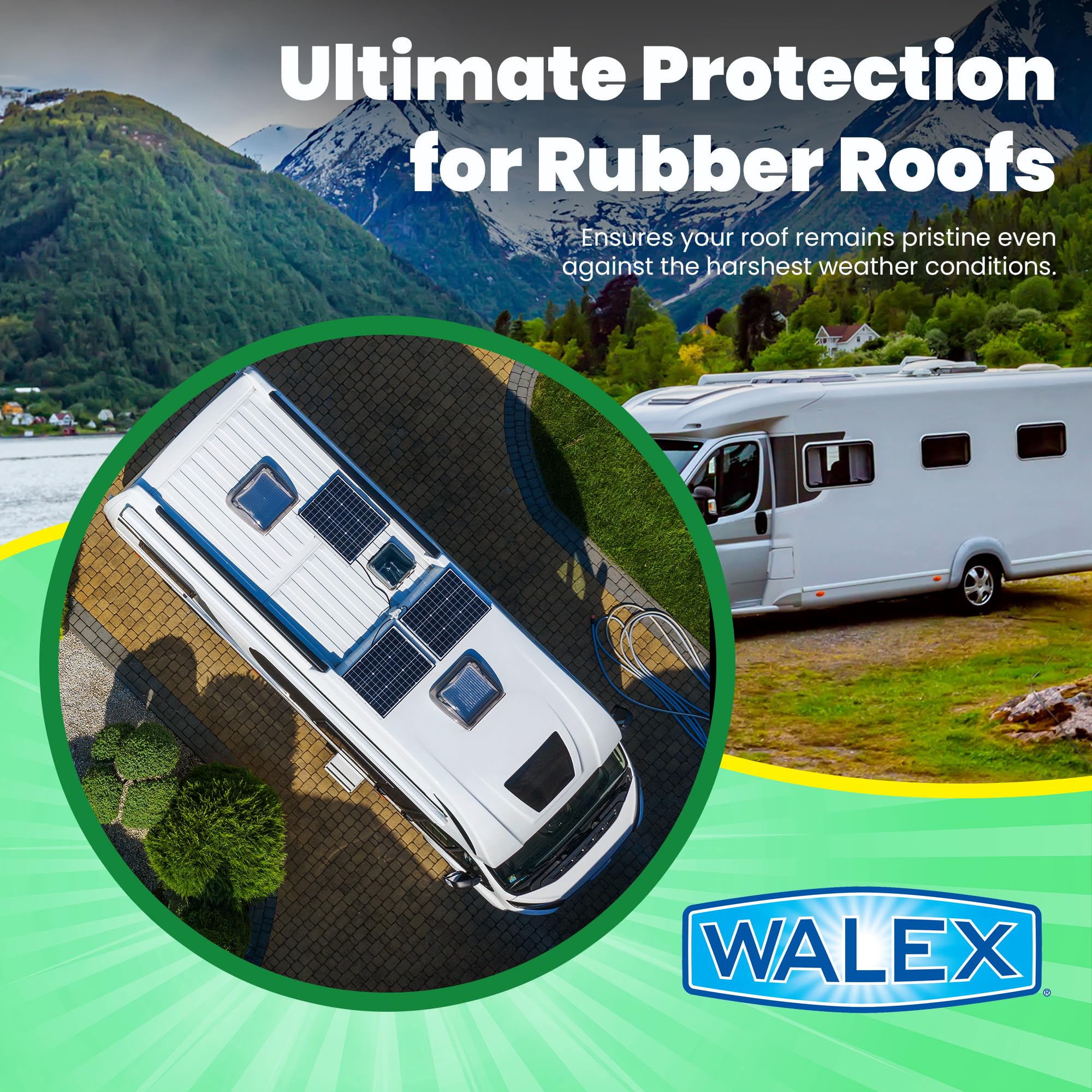 Walex Walex RV Rubber Roof Cleaner/Conditioner - Removes Dirt, Road Grime, Tree Sap, Bird Droppings & More, - Outdoor Depot