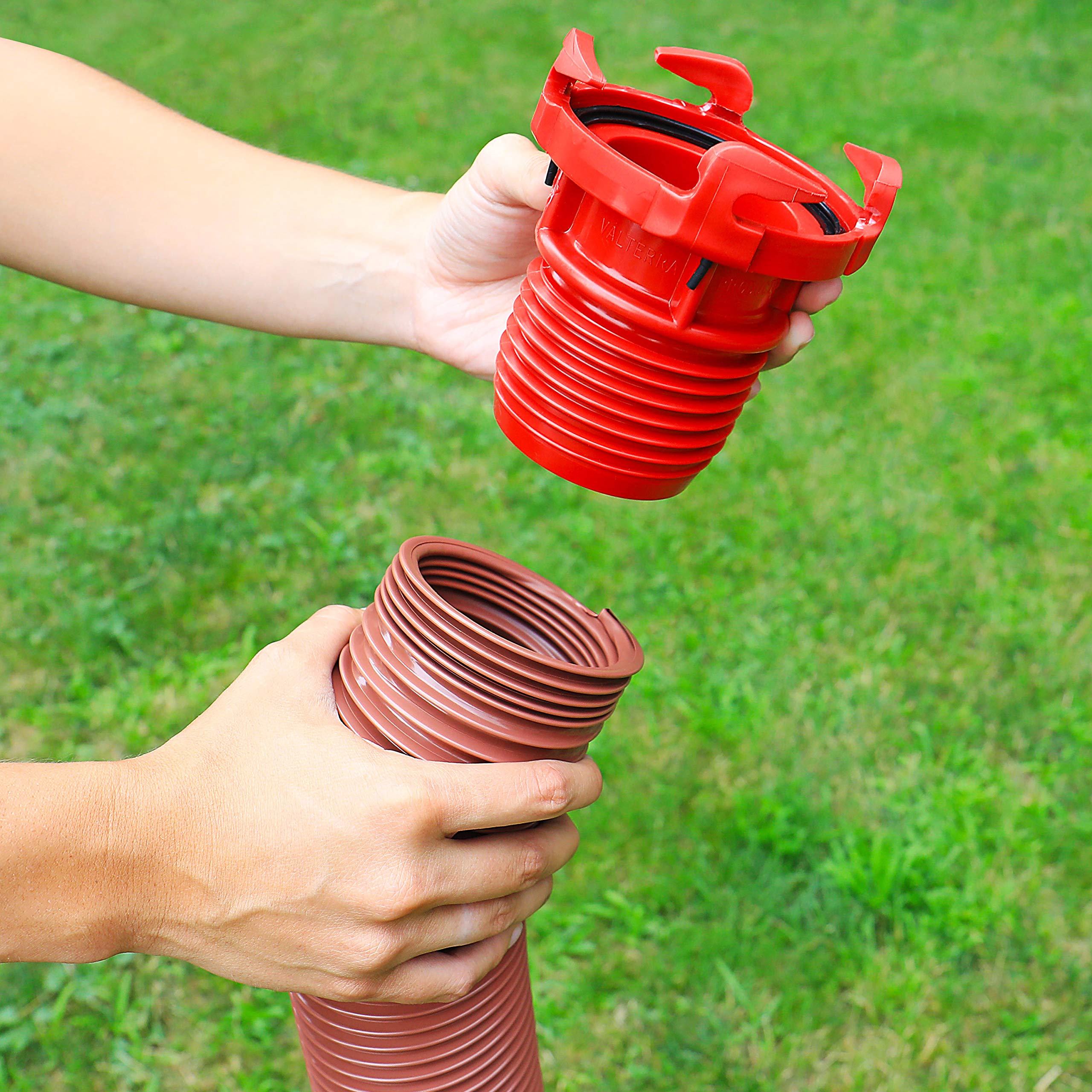 Valterra Valterra F02-3101 RV Drain Hose Connection EZ Coupler Valve Adapter , Red - Outdoor Depot