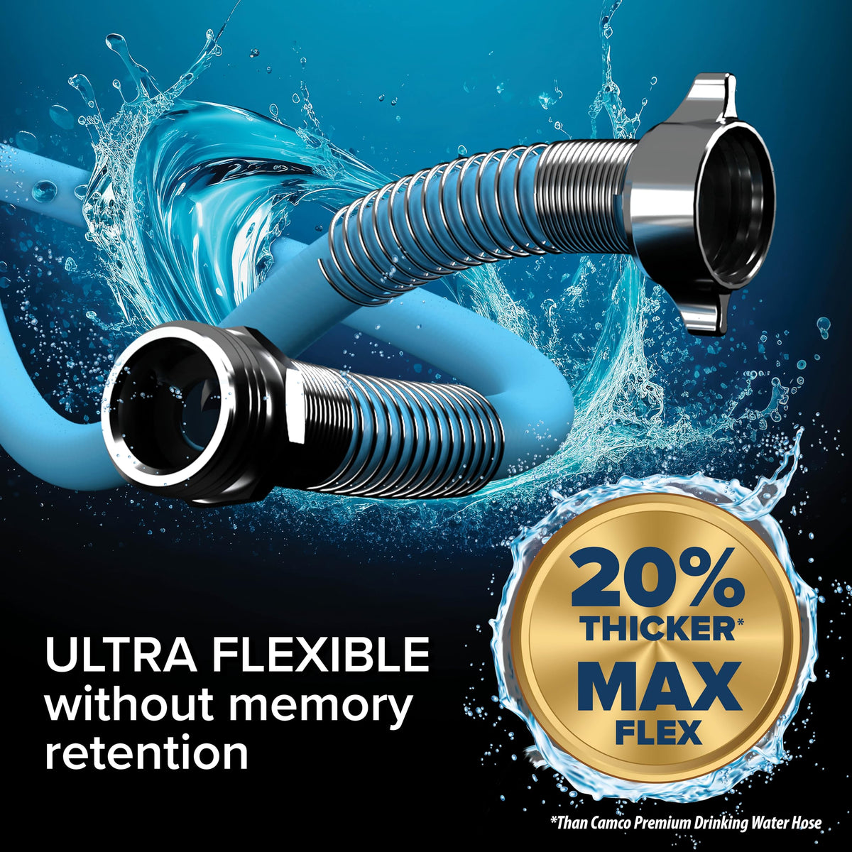 Camco Camco EvoFlex 25-Foot Drinking Water Hose | Features an Extra Flexible Construction | Stainless Steel - Outdoor Depot