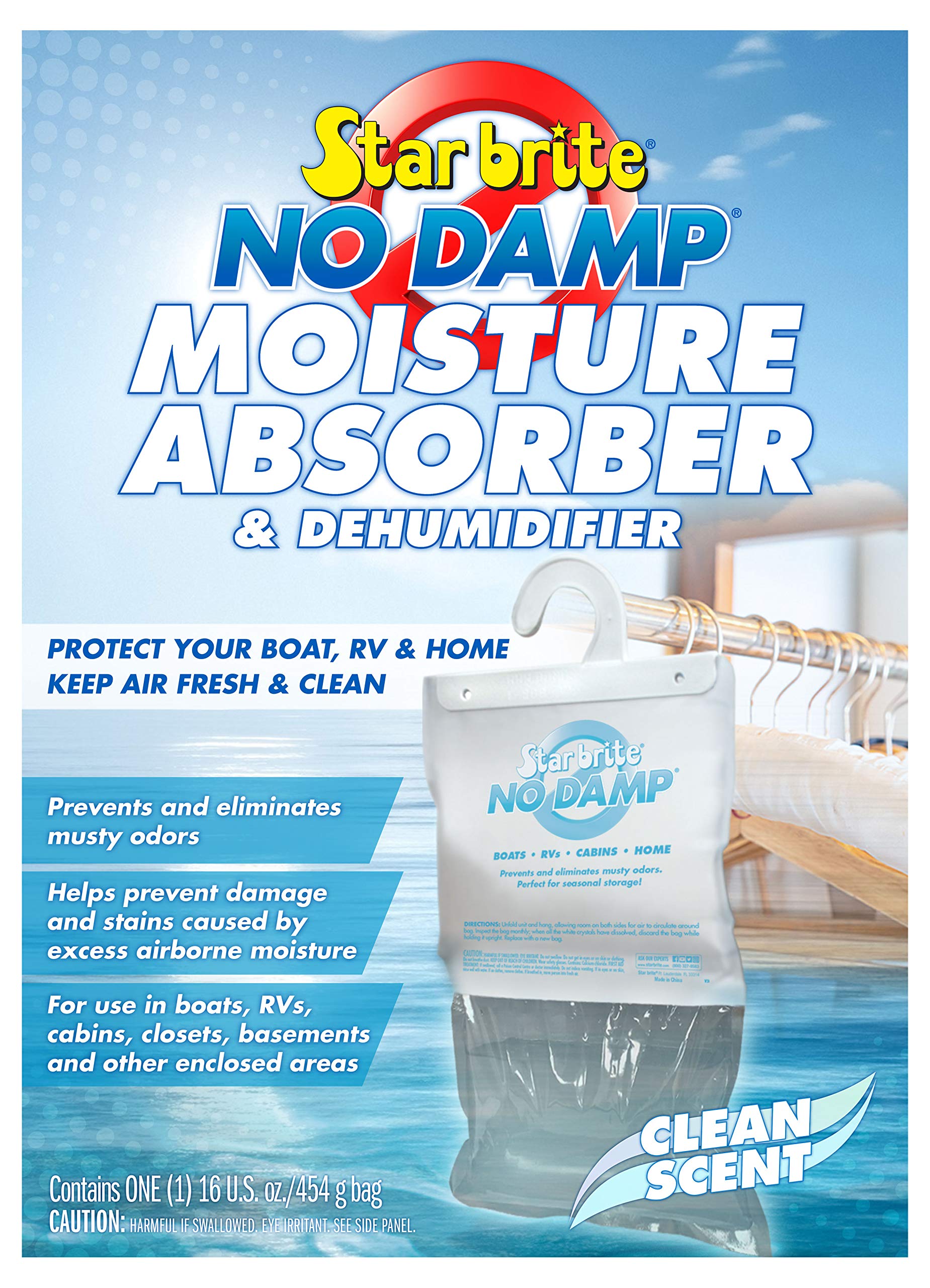 STAR BRITE STAR BRITE No Damp Moisture Absorber & Dehumidifier Hanging Bag - Simple, Portable, Humidity - Outdoor Depot