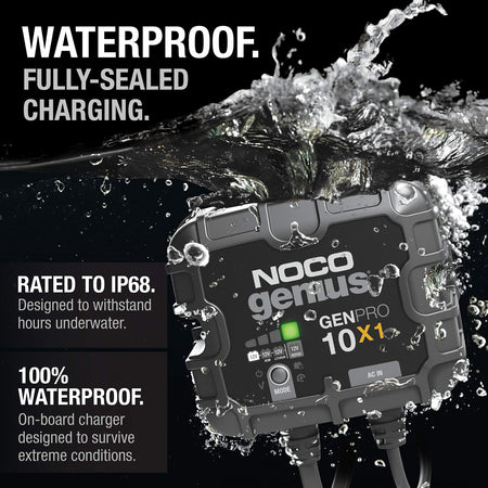 NOCO NOCO Genius GENPRO10X1: 1-Bank, 10A Onboard Battery Charger - 10A Per Bank, 12V Waterproof Marine - Outdoor Depot