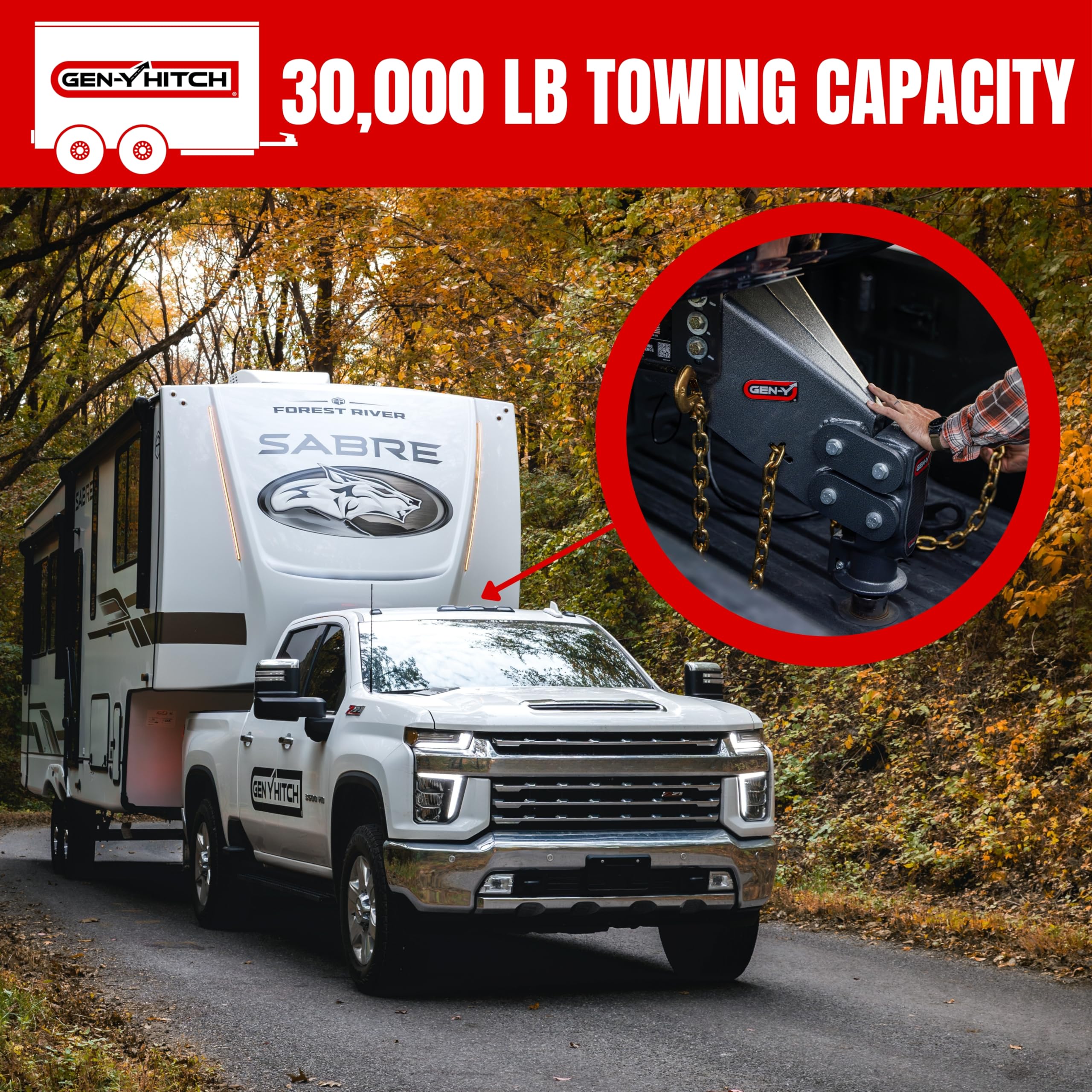 GEN-Y Hitch GEN-Y Hitch Fifth Wheel to Gooseneck SnapLatch Coupler - 1,500 LBS - 4,500 LBS Pin Weight Range - Outdoor Depot