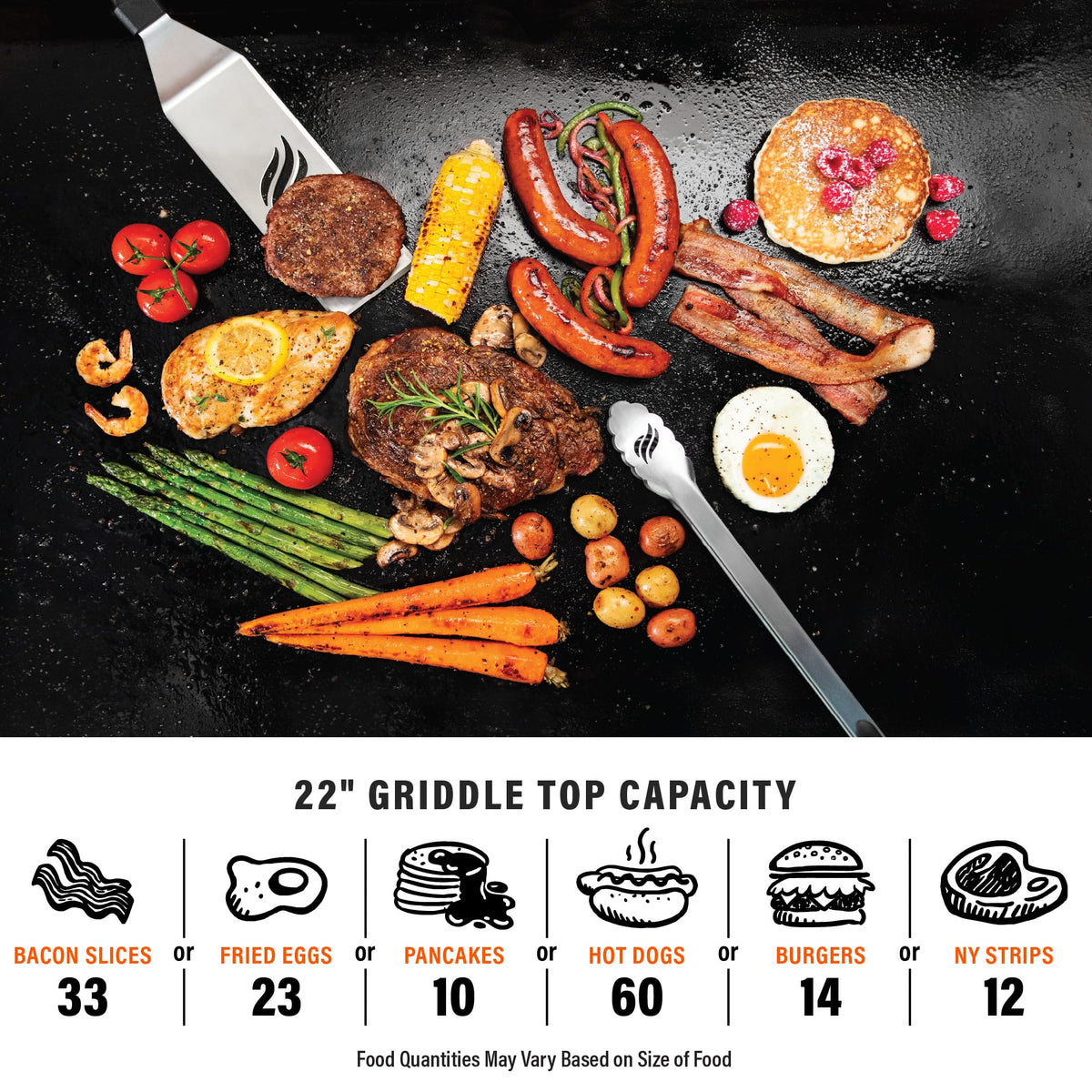 BLACKSTONE Blackstone 2205 Original 22” Omnivore Tabletop Griddle with Hood, Powder Coated Steel, Black - Outdoor Depot