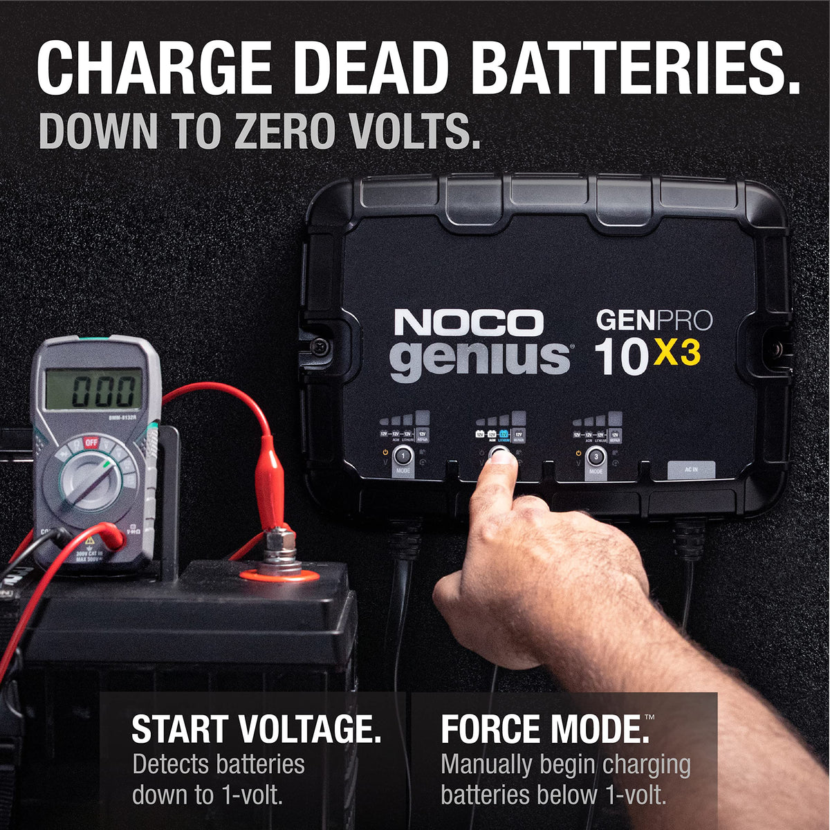NOCO NOCO Genius GENPRO10X3, 3-Bank, 30A (10A/Bank) Smart Marine Battery Charger, 12V Waterproof Onboard - Outdoor Depot
