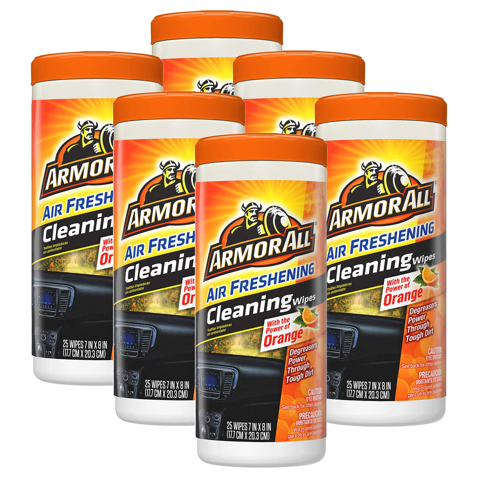 ARMOR ALL 10260B CLEANING WIPES ORANGE 6/25CT