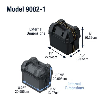 ATTWOOD MARI 90821 BATTERY BOX-BLK SM