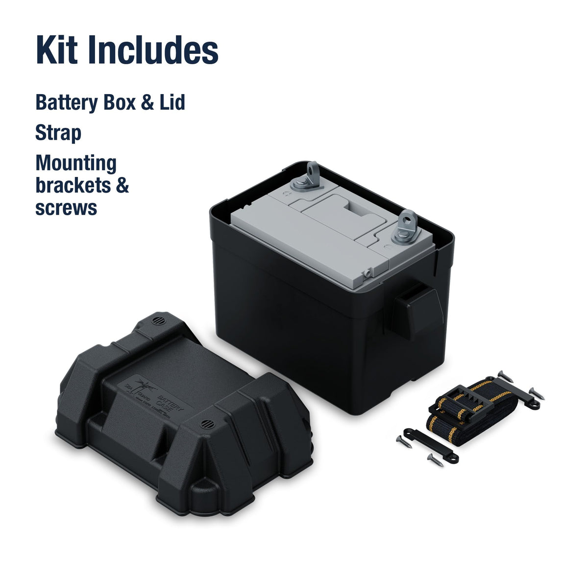 ATTWOOD MARI 9082-1 Attwood  Small Battery Box with Mounting Kit and Strap, Fits U1 Bat...