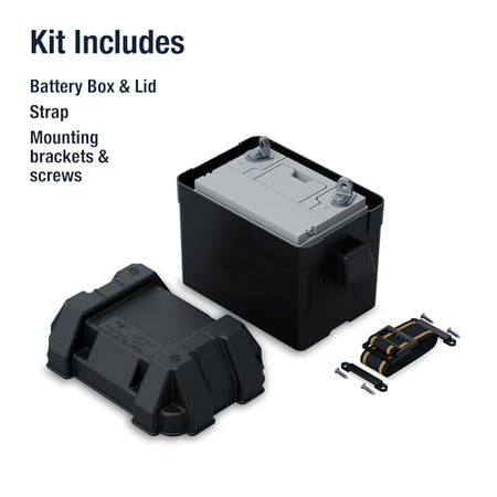 ATTWOOD MARI 90821 BATTERY BOX-BLK SM