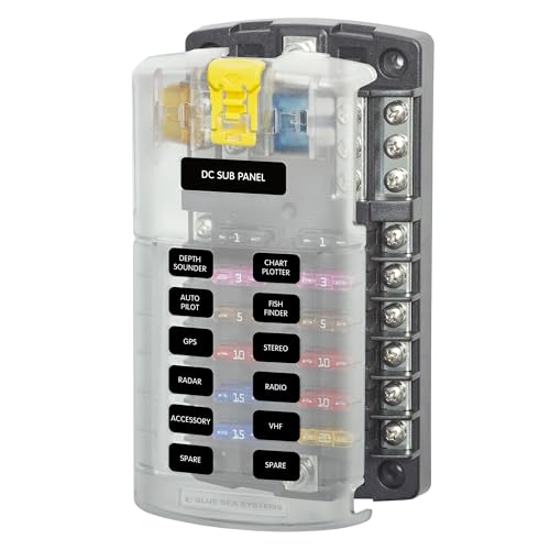 BLUE SEA 5026BSS FUSE BLOCK ST BLADE 12CIR