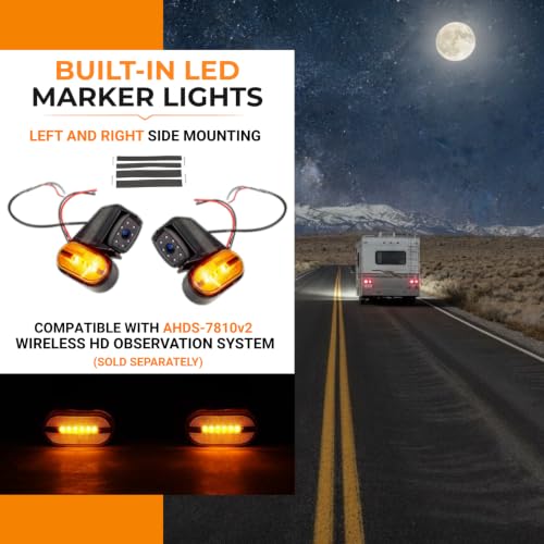 BRAND MOTION AHDS-7812 Brandmotion  Wireless HD Side Marker Light Cameras RV & Camper