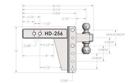 BULLETPROOF HD256 2.5' HEAVY DUTY 6' DROP/RISE