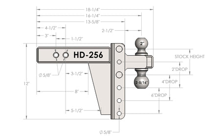 BULLETPROOF HD256 2.5' HEAVY DUTY 6' DROP/RISE