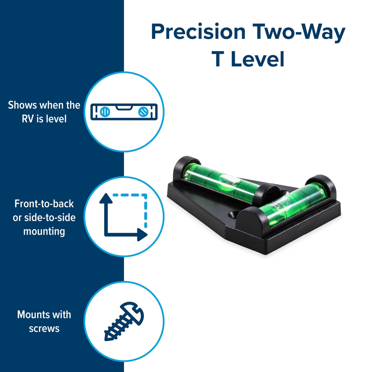 CAMCO 25543 Camper/RV T Level - Features Front to Back/Side to Side RV Leveling... RV & Camper