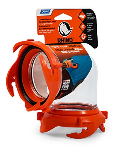 CAMCO 39485 Rhino 90-Degree RV Tote Tank Adapter - Features Clear Low-Profile 9... RV & Camper