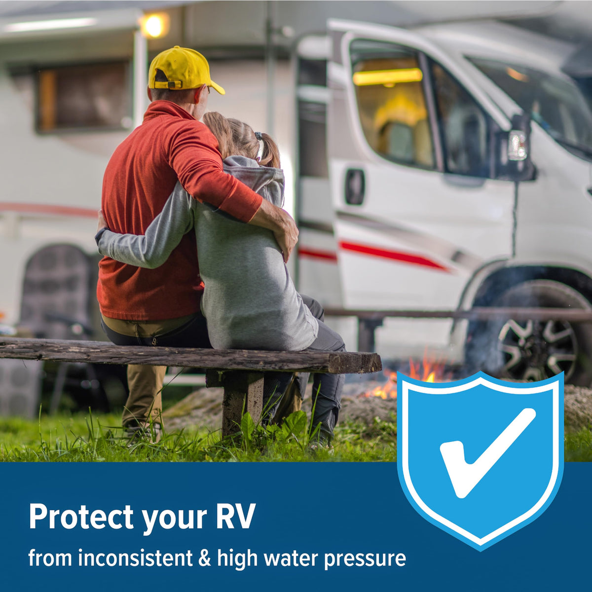 CAMCO 40058 Adjustable RV Water Pressure Regulator - Help Stop Damage to RV & M...