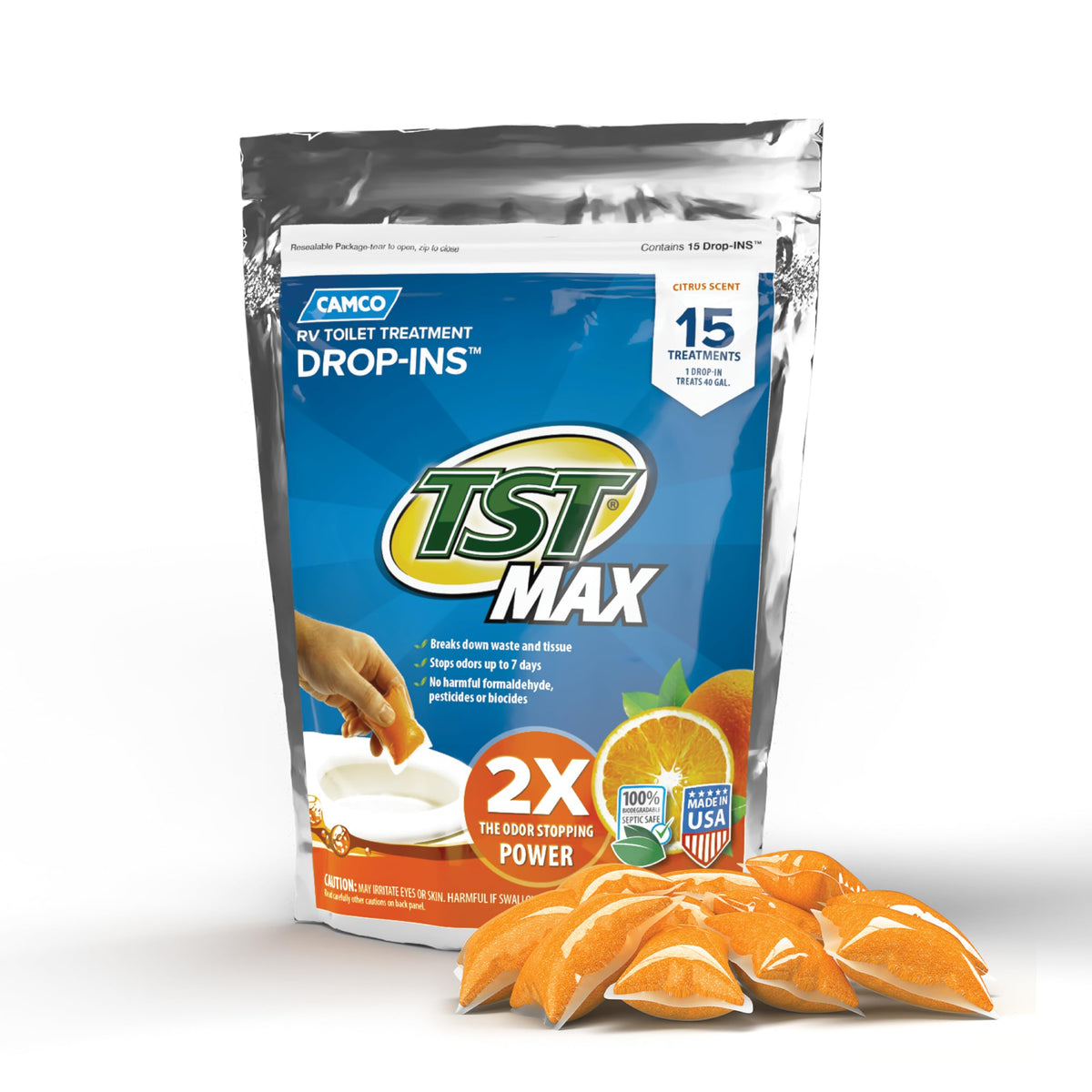 CAMCO 41189 TST ORANGE DROP-IN 15/PK