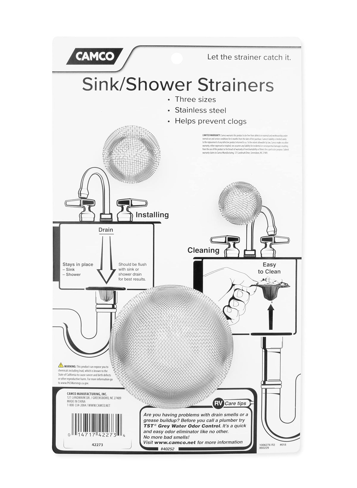CAMCO 42273 SINK SHOWER STRAINERS