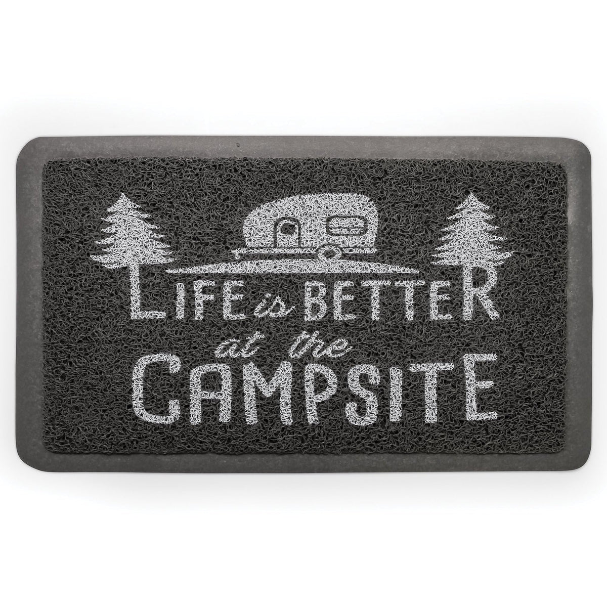 CAMCO 53200-A Life is Better at The Campsite Scrub Mat - 26.5 by 15 - Non-Slip Ba...