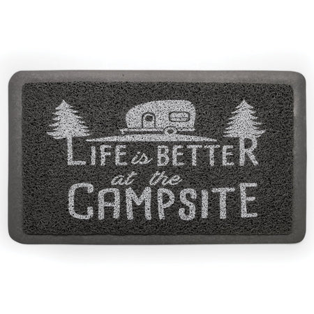 CAMCO 53200-A Life is Better at The Campsite Scrub Mat - 26.5 by 15 - Non-Slip Ba...