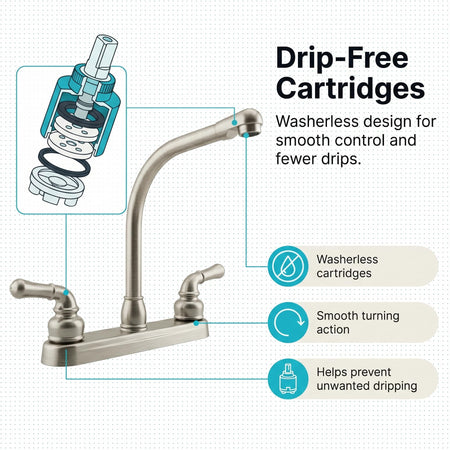 DURA FAUCET DFPK210CSN HI-RISE RV KITCHEN FAUCET