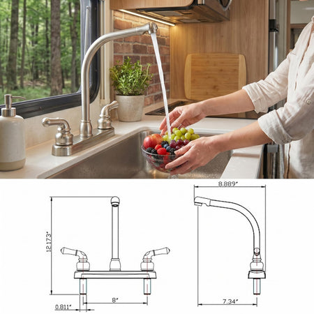 DURA FAUCET DFPK210CSN HI-RISE RV KITCHEN FAUCET