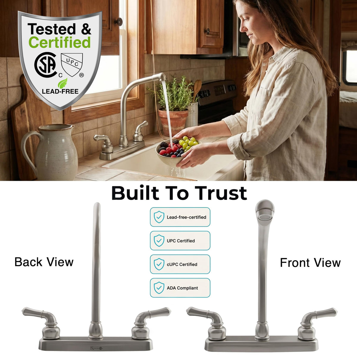 DURA FAUCET DFPK210CSN HI-RISE RV KITCHEN FAUCET